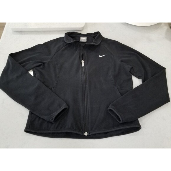 Nike womens zip up jacket size medium cotton / spandex black - Picture 1 of 12